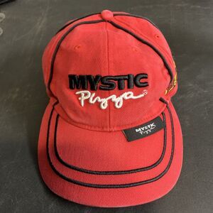 Rare Hat Cap VINTAGE Mystic PIZZA A Slice of Heaven Red and Black Baseball Cap